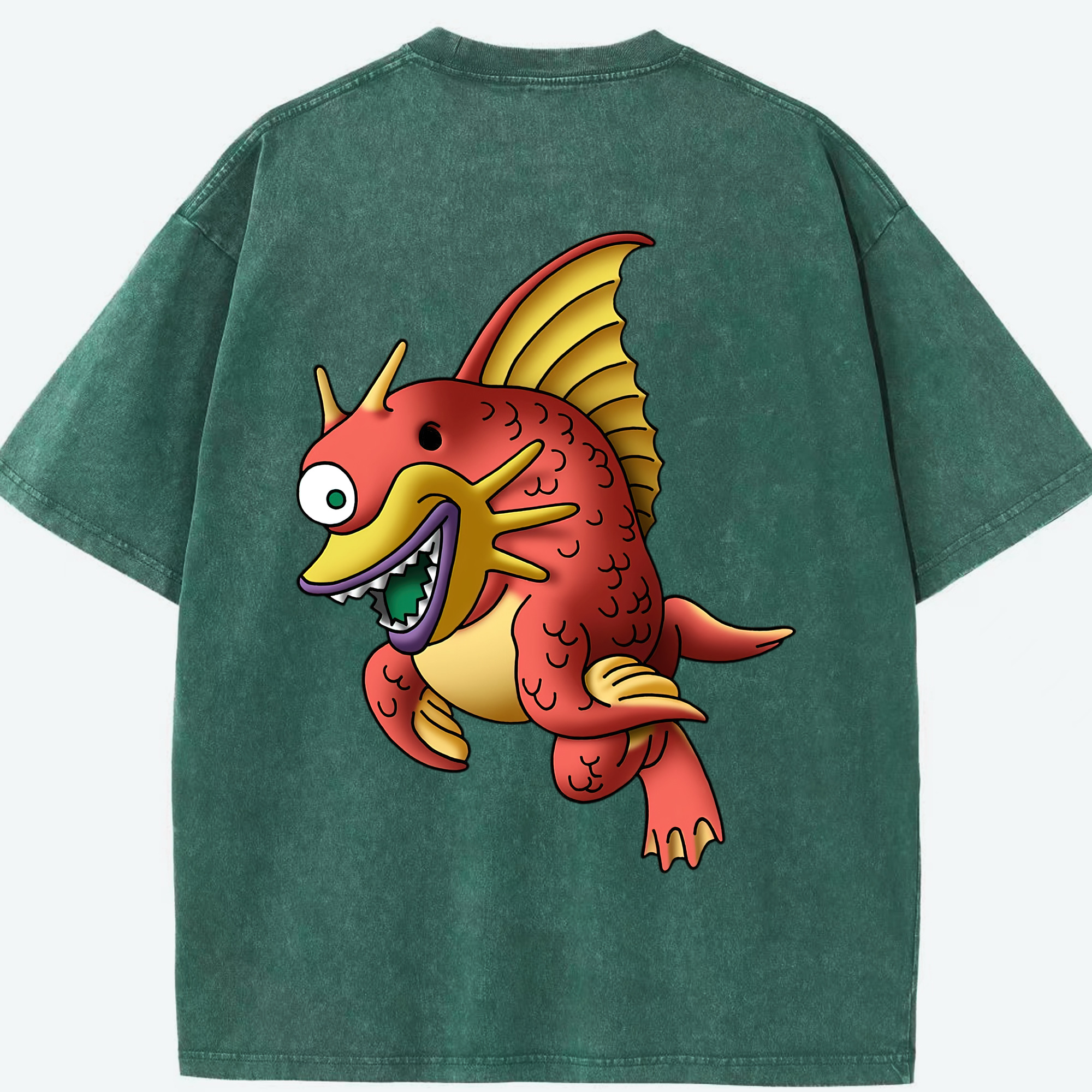 （画像用） ドラゴンクエスト Doragon Kuesuto Dragon Quest 綿100% ヴィンテージ風 半袖Tシャツ（背面プリント）